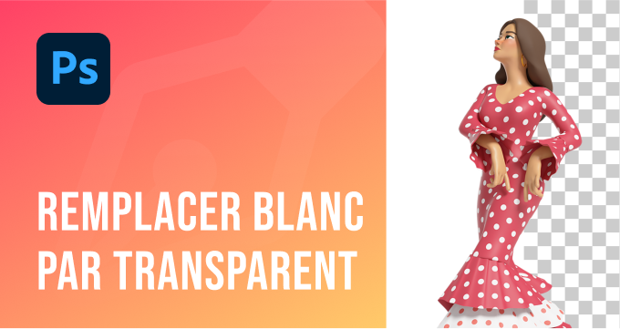 photoshop remplacer couleur blanc par transparent