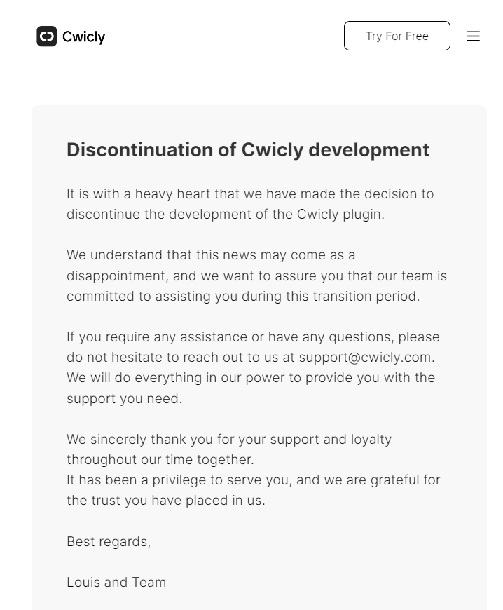Cwicly abandonné