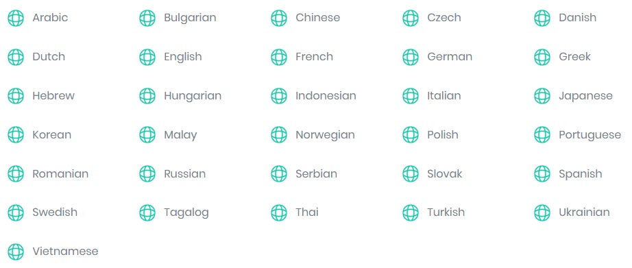 langues disponibles dans Divi