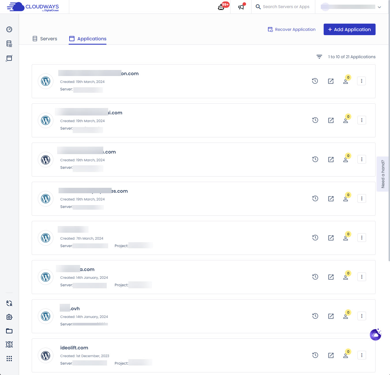liste sites web Cloudways