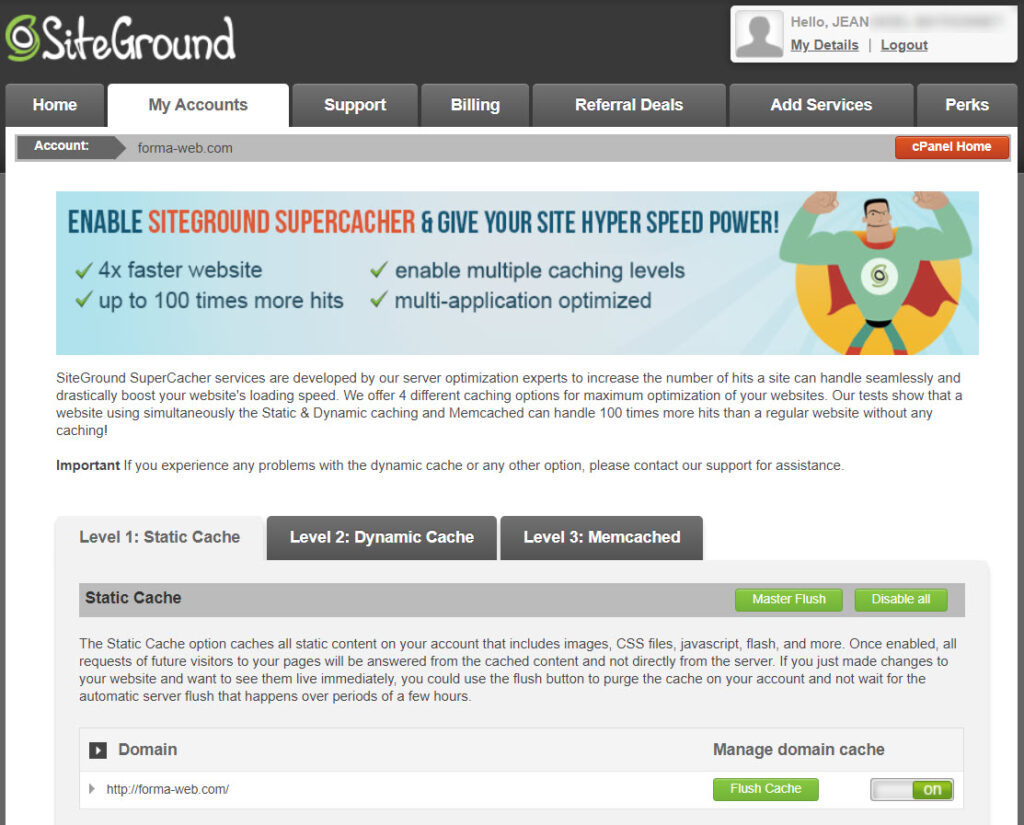 supercacher siteground