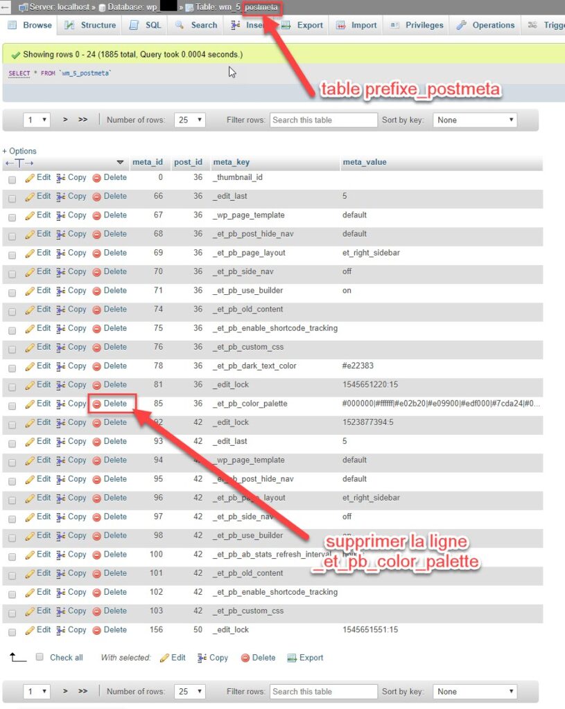 _et_pb_color_palette table postmeta wordpress