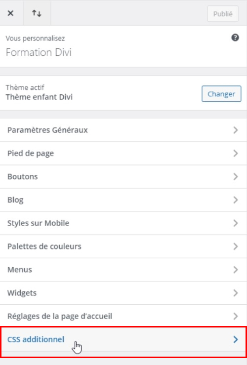 wordpress CSS additionnel