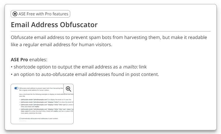 ase pro obfuscate emails