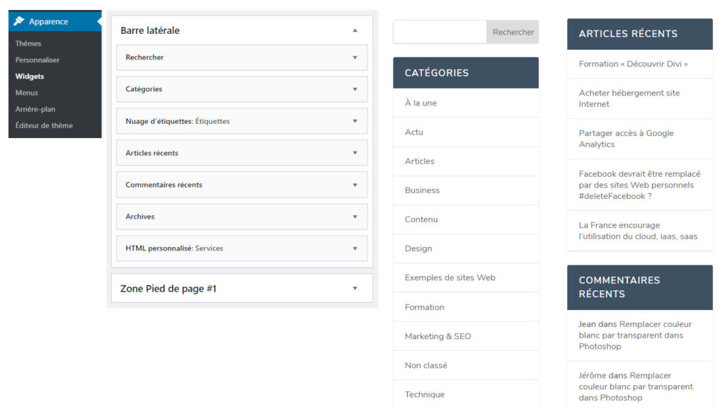 divi demo module barre latérale