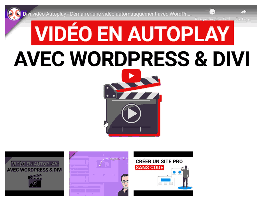 divi demo module curseur de defilement video