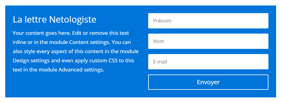 divi demo module email optin
