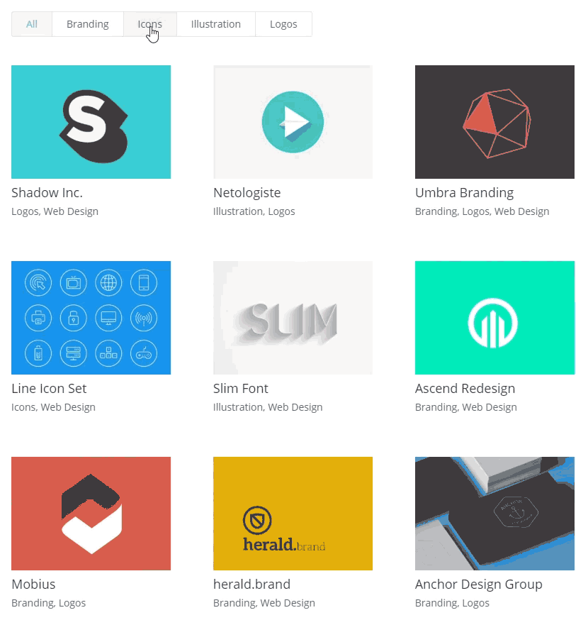 divi demo module portfolio filtrable