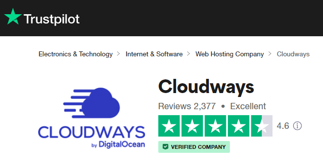 avis TrustPilot sur Cloudways
