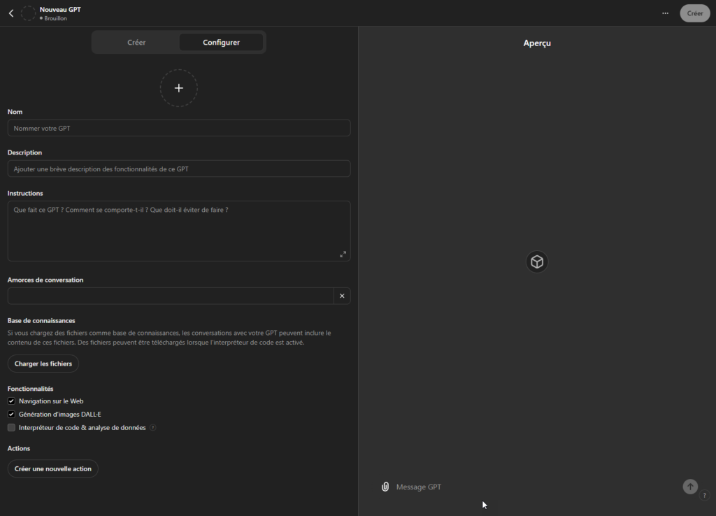 configurer chatgpt personnalisé