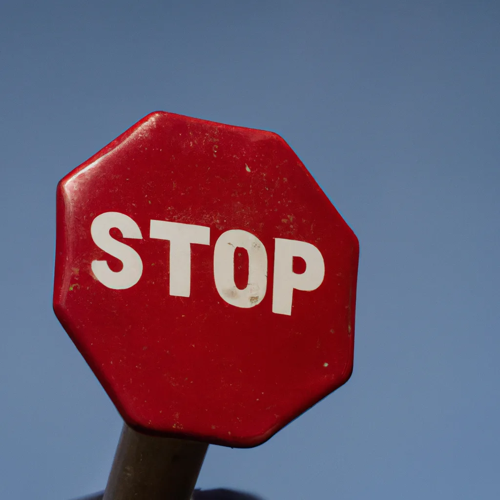 Panneau stop généré par DALL·E 2 à partir de la phrase « un panneau stop vole dans un ciel bleu »
