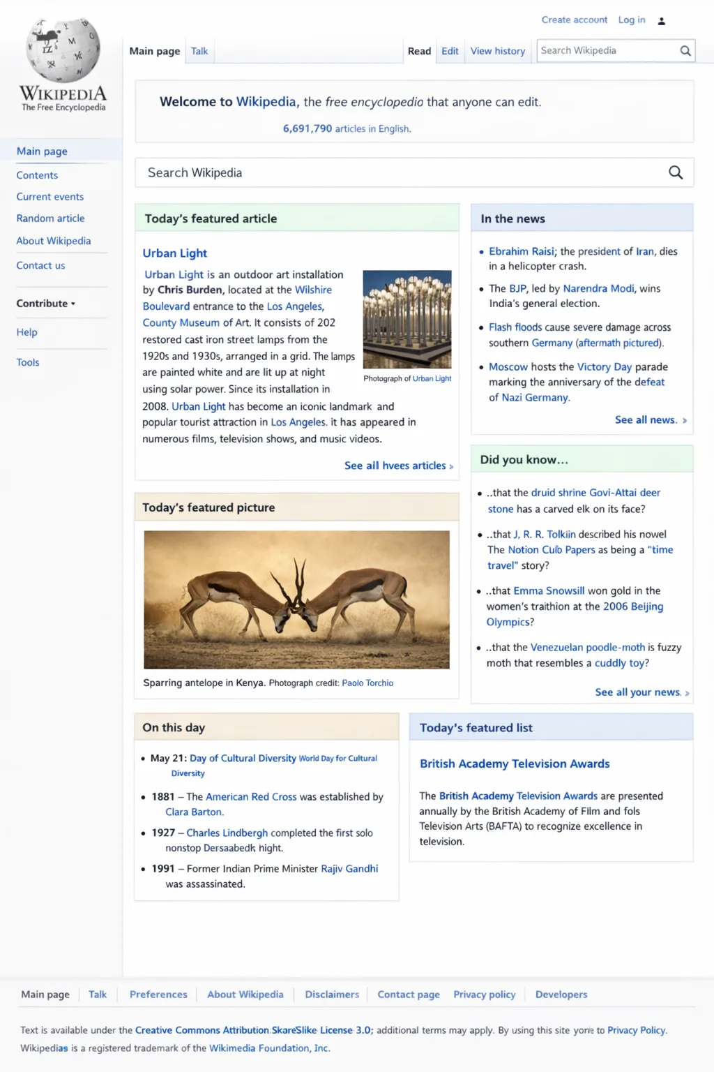 Fausse capture d'une page de Wikipédia en anglais, générée par GPT Image 1.5